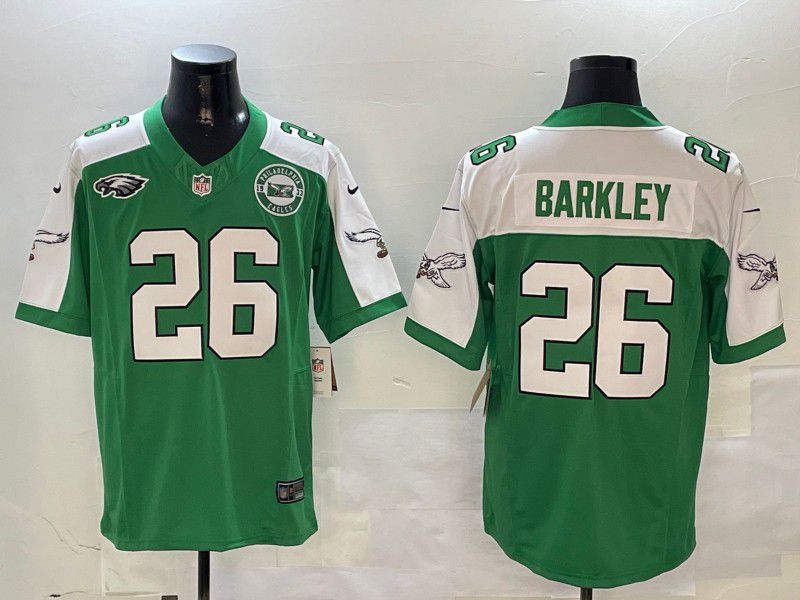 Men Philadelphia Eagles #26 Barkley Green Thanksgiving three generations 2024 Nike Limited NFL Jersey style 1->philadelphia eagles->NFL Jersey